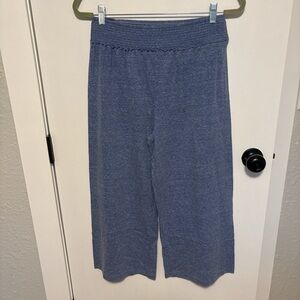 Mahina Blue Cropped Wide Leg Lounge Pants Size Large Coastal Casual